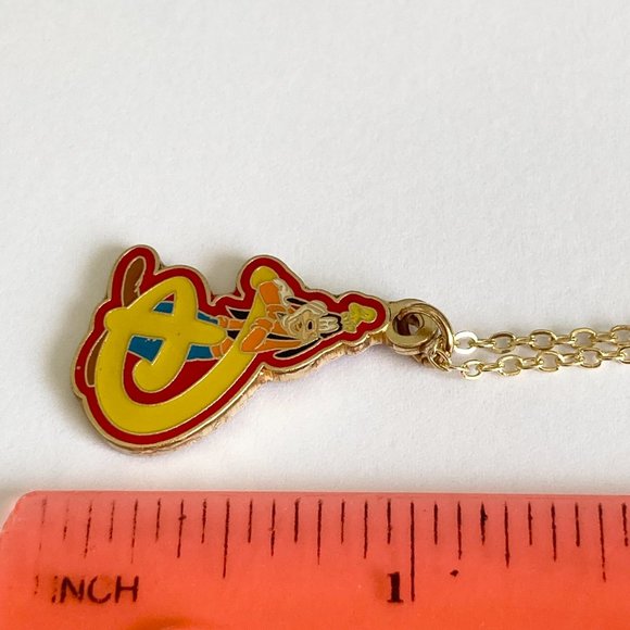 Vintage Disney Goofy Necklace 18" Fab 5 Dog Disneyana Signed Charm Gold Plated - Picture 11 of 11